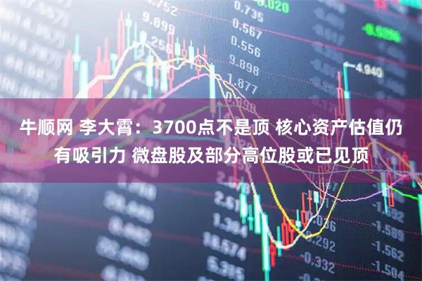 牛顺网 李大霄：3700点不是顶 核心资产估值仍有吸引力 微盘股及部分高位股或已见顶