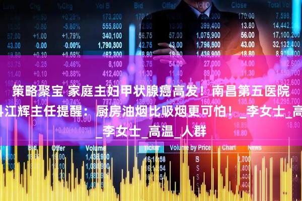 策略聚宝 家庭主妇甲状腺癌高发！南昌第五医院甲状腺科江辉主任提醒：厨房油烟比吸烟更可怕！_李女士_高温_人群